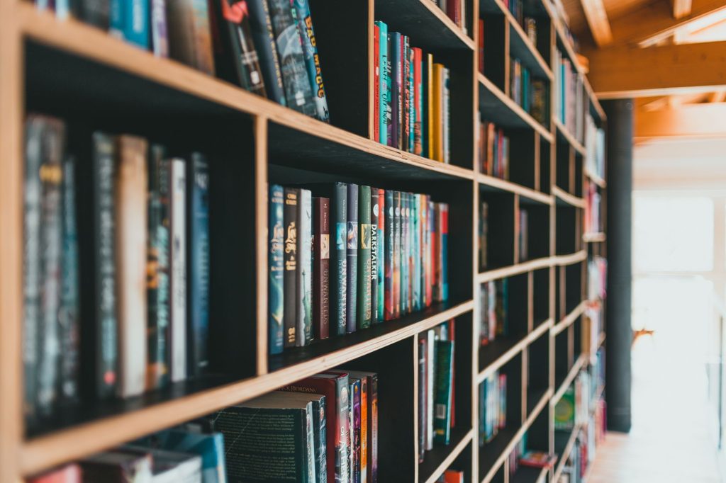 Collection de mangas alignés sur une étagère